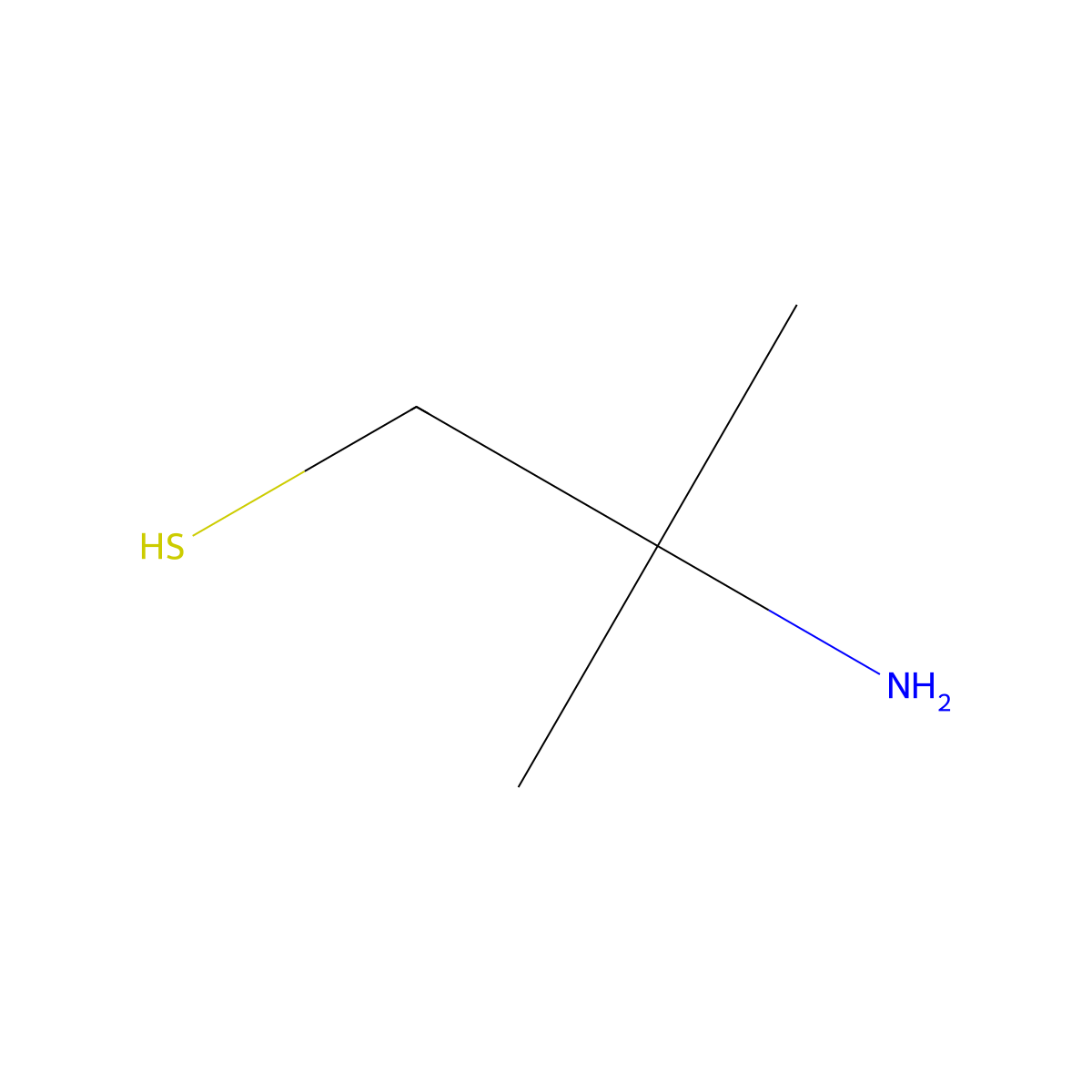 2-Amino-2-methylpropane-1-thiol molecular structure, CAS 13893-24-8