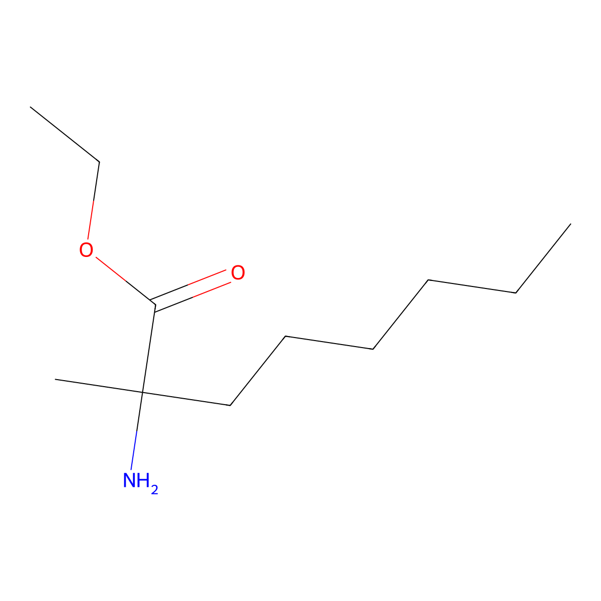 Ethyl 2-amino-2-methyloctanoate molecular structure, CAS 13893-51-1