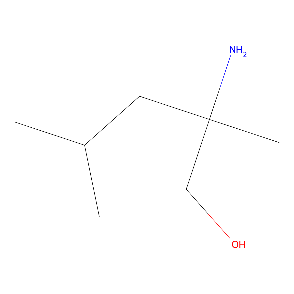 2-Amino-2,4-dimethylpentan-1-ol molecular structure, CAS 13893-55-5