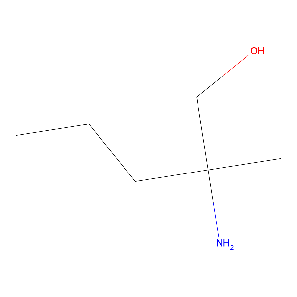 2-Amino-2-methylpentan-1-ol molecular structure, CAS 13893-61-3