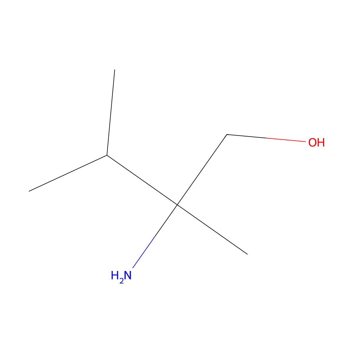 2-Amino-2,3-dimethylbutan-1-OL molecular structure, CAS 13893-62-4