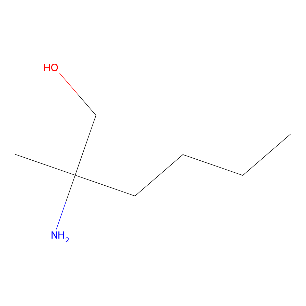 2-Amino-2-methylhexan-1-ol molecular structure, CAS 13893-63-5