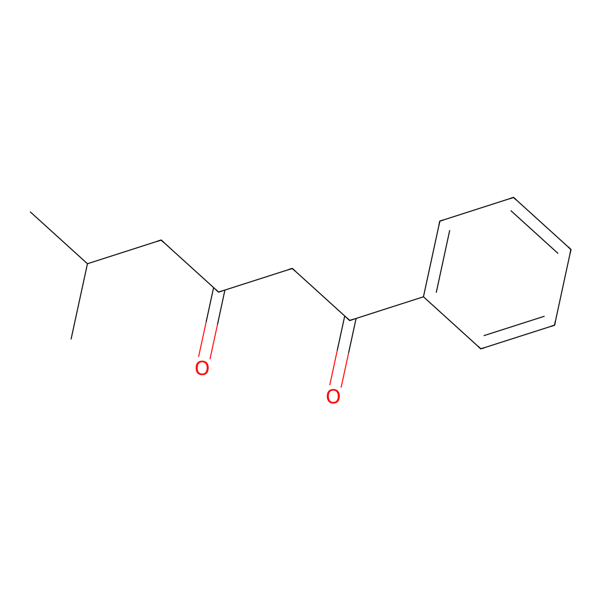 1,3-Hexanedione, 5-methyl-1-phenyl- molecular structure, CAS 13893-97-5