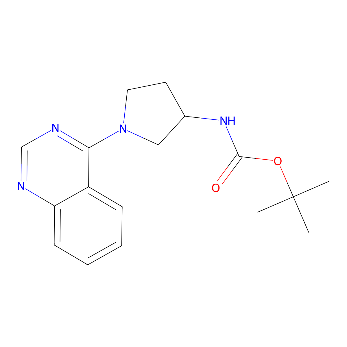 tert-Butyl N-[(3S)-1-(quinazolin-4-yl)pyrrolidin-3-yl]carbamate molecular structure, CAS 1389310-00-2