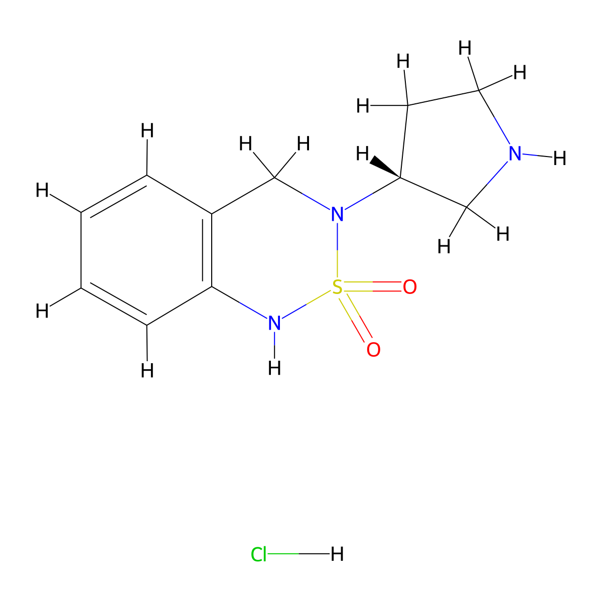 (R)-3-Pyrrolidin-3-yl-3,4-dihydro-1H-benzo[1,2,6]thiadiazine 2,2-dioxide hydrochloride molecular structure, CAS 1389310-02-4