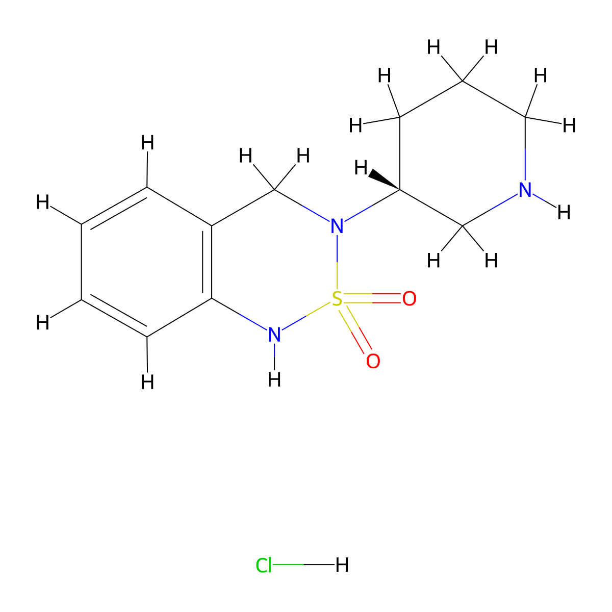 (R)-3-Piperidin-3-yl-3,4-dihydro-1H-benzo[1,2,6]thiadiazine 2,2-dioxide hydrochloride molecular structure, CAS 1389310-05-7