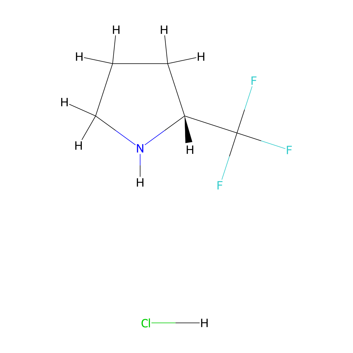 (R)-2-Trifluoromethyl-pyrrolidine hydrochloride molecular structure, CAS 1389310-06-8