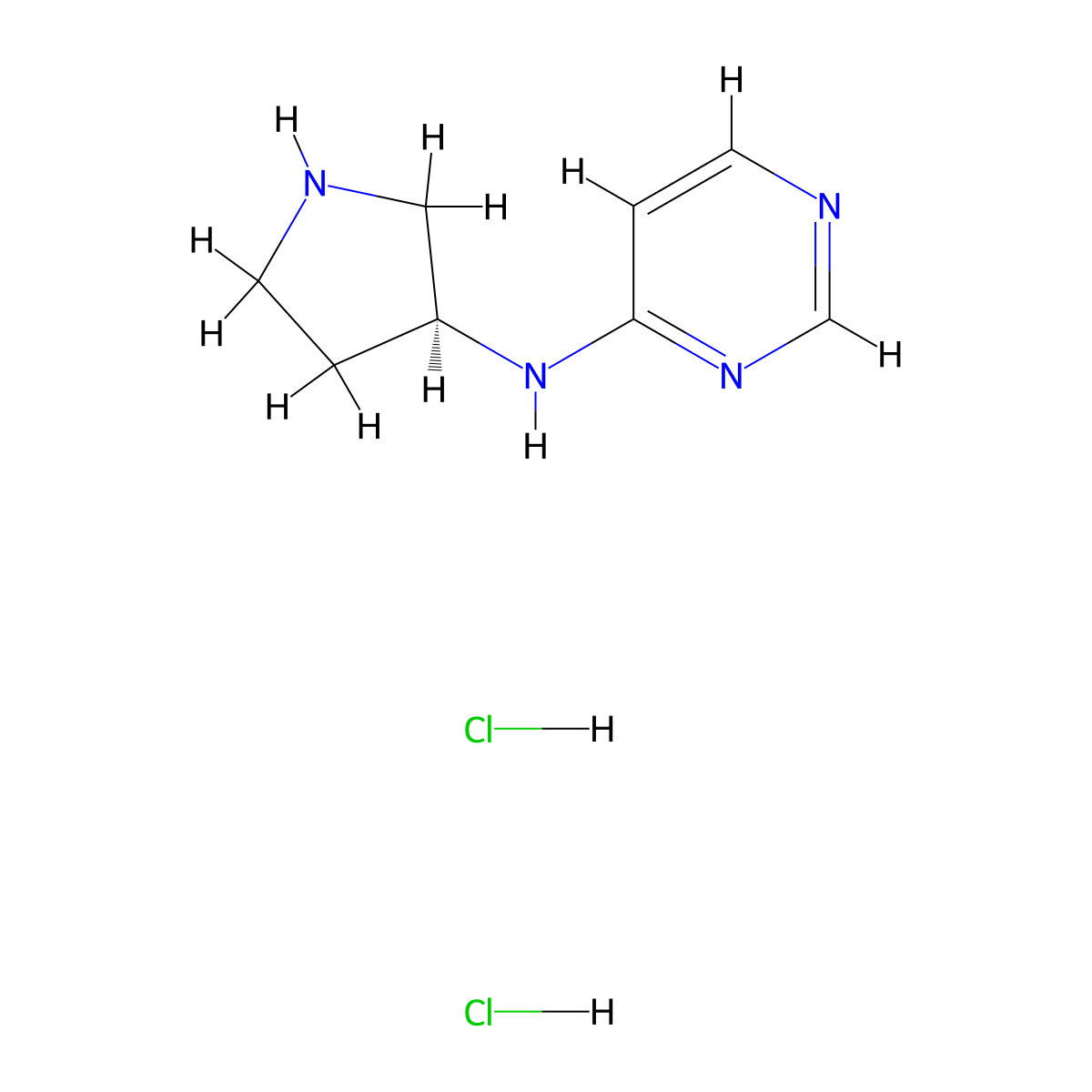 N-[(3S)-Pyrrolidin-3-yl]pyrimidin-4-amine dihydrochloride molecular structure, CAS 1389310-07-9