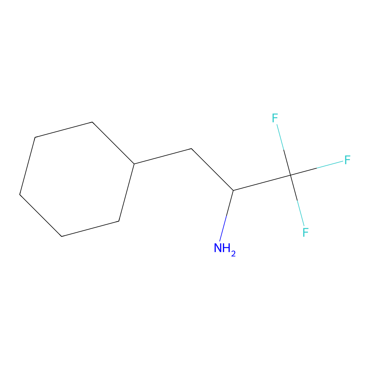 (S)-3-Cyclohexyl-1,1,1-trifluoropropan-2-amine molecular structure, CAS 1389310-16-0
