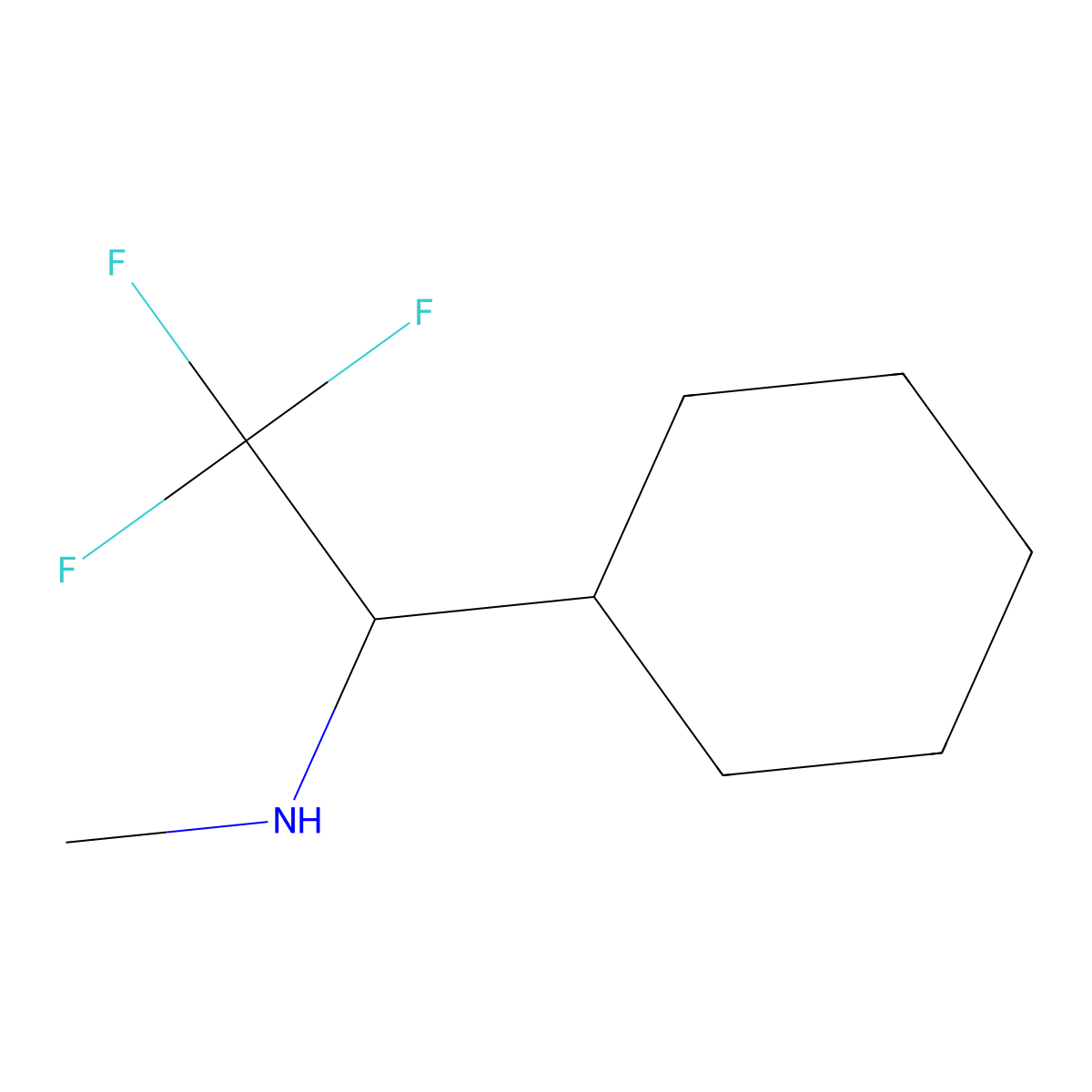(R)-N-Methyl-1-cyclohexyl-2,2,2-trifluoroethylamine molecular structure, CAS 1389310-39-7