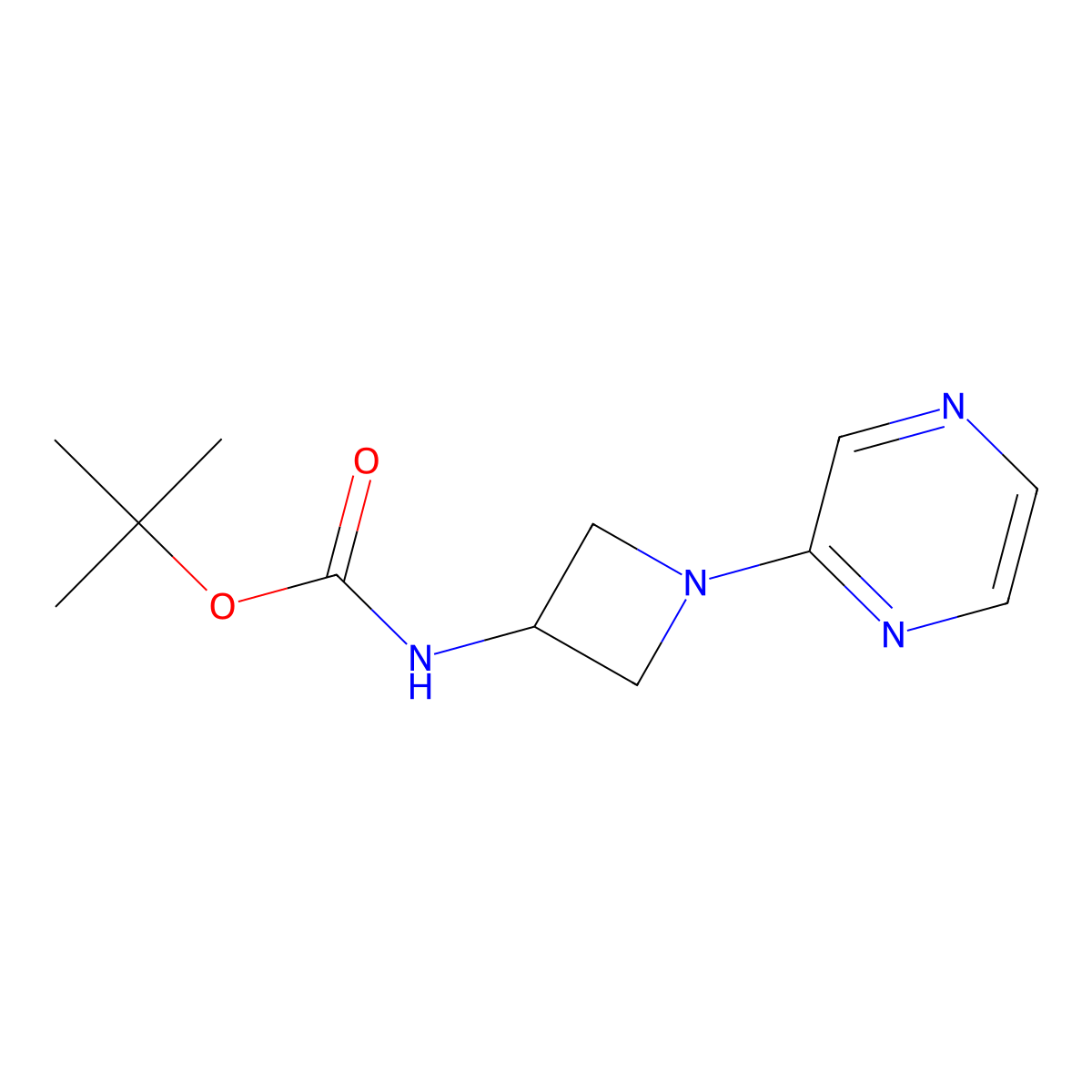 tert-Butyl N-[1-(pyrazin-2-yl)azetidin-3-yl]carbamate molecular structure, CAS 1389313-26-1