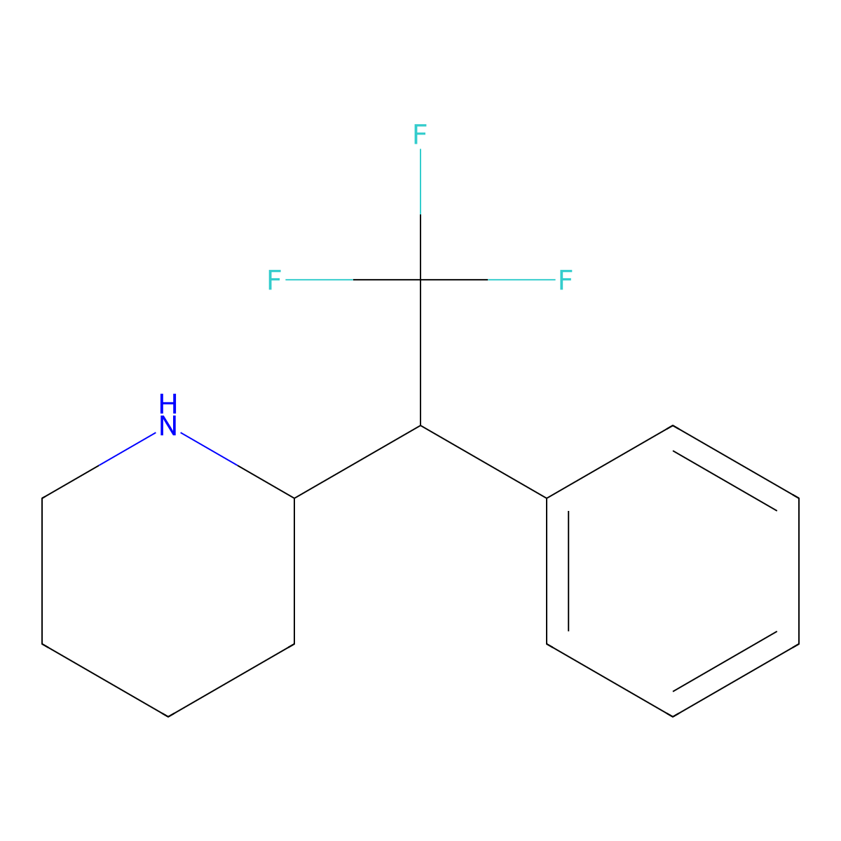 2-(2,2,2-Trifluoro-1-phenyl-ethyl)-piperidine molecular structure, CAS 1389313-27-2