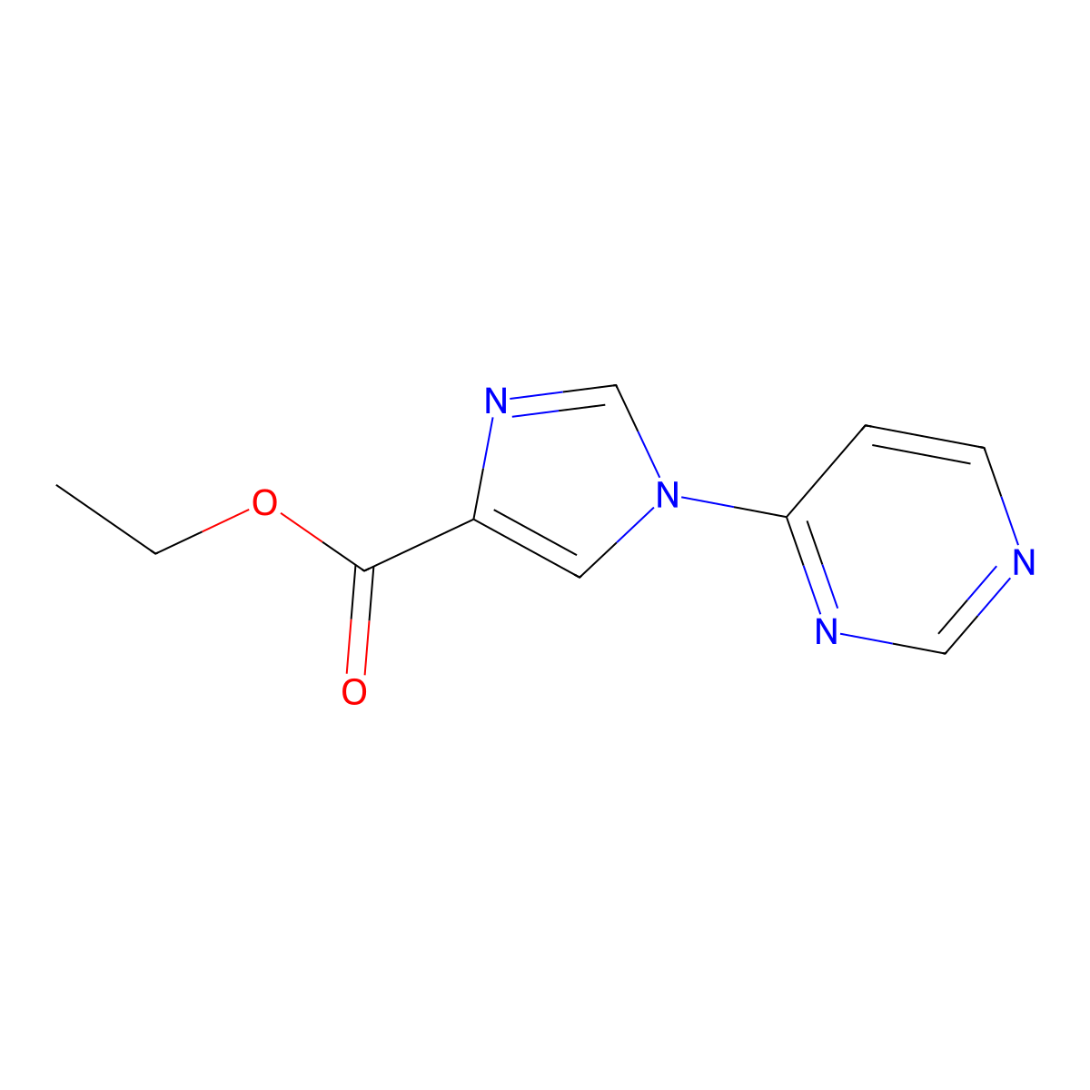 Ethyl 1-(pyrimidin-4-yl)-1H-imidazole-4-carboxylate molecular structure, CAS 1389313-33-0