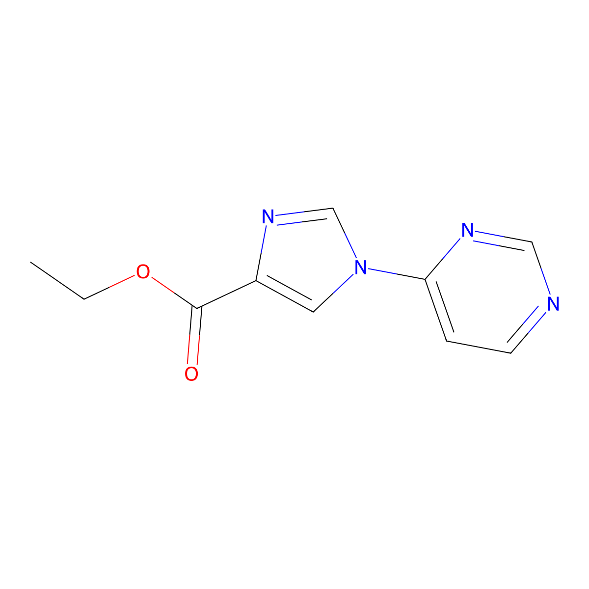 Ethyl 1-(pyrimidin-4-yl)-1H-imidazole-4-carboxylate molecular structure, CAS 1389313-33-0