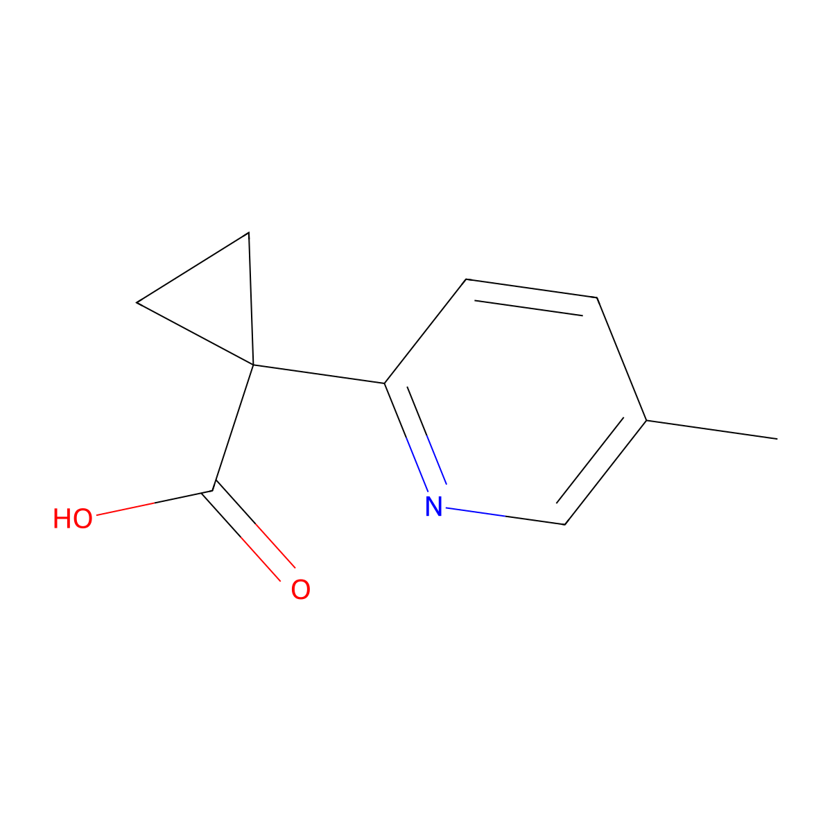 1-(5-Methylpyridin-2-yl)cyclopropane-1-carboxylic acid molecular structure, CAS 1389313-37-4