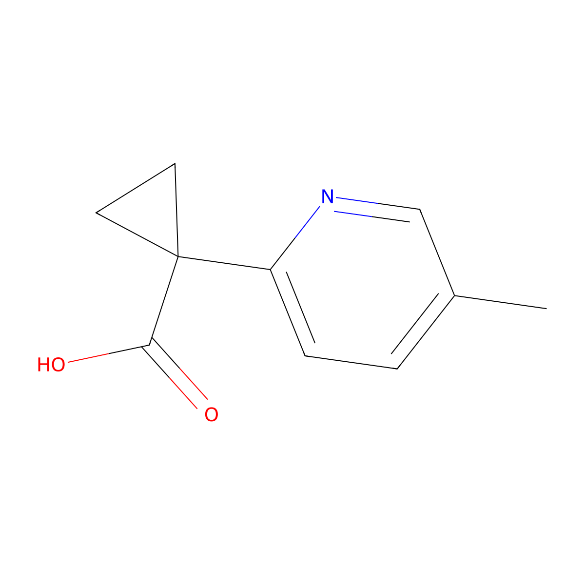 1-(5-Methylpyridin-2-yl)cyclopropane-1-carboxylic acid molecular structure, CAS 1389313-37-4