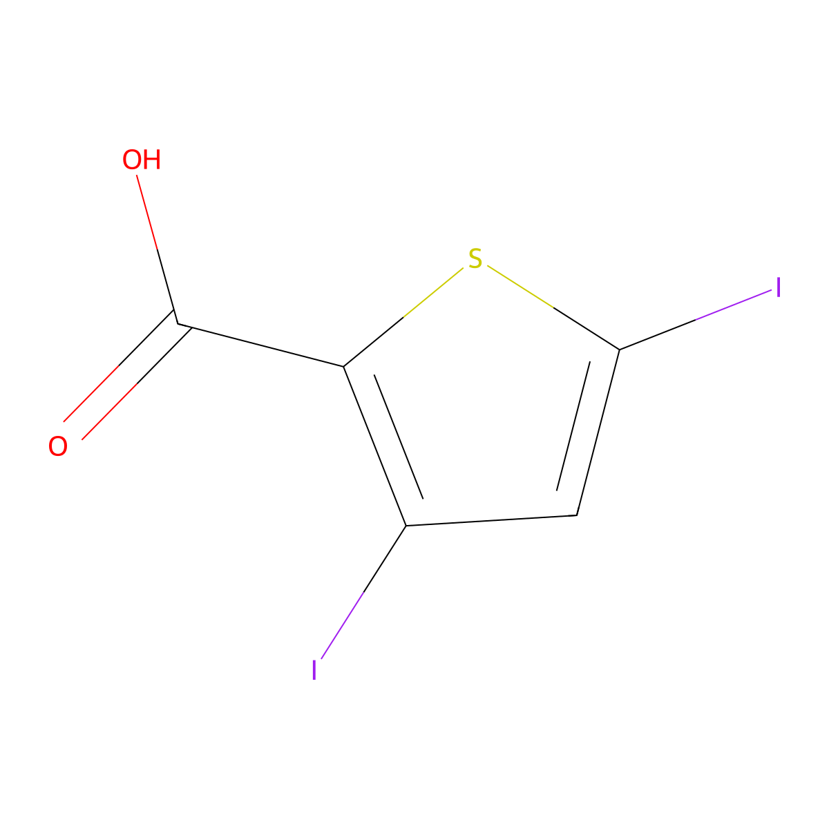 3,5-Diiodothiophene-2-carboxylic acid molecular structure, CAS 1389313-38-5
