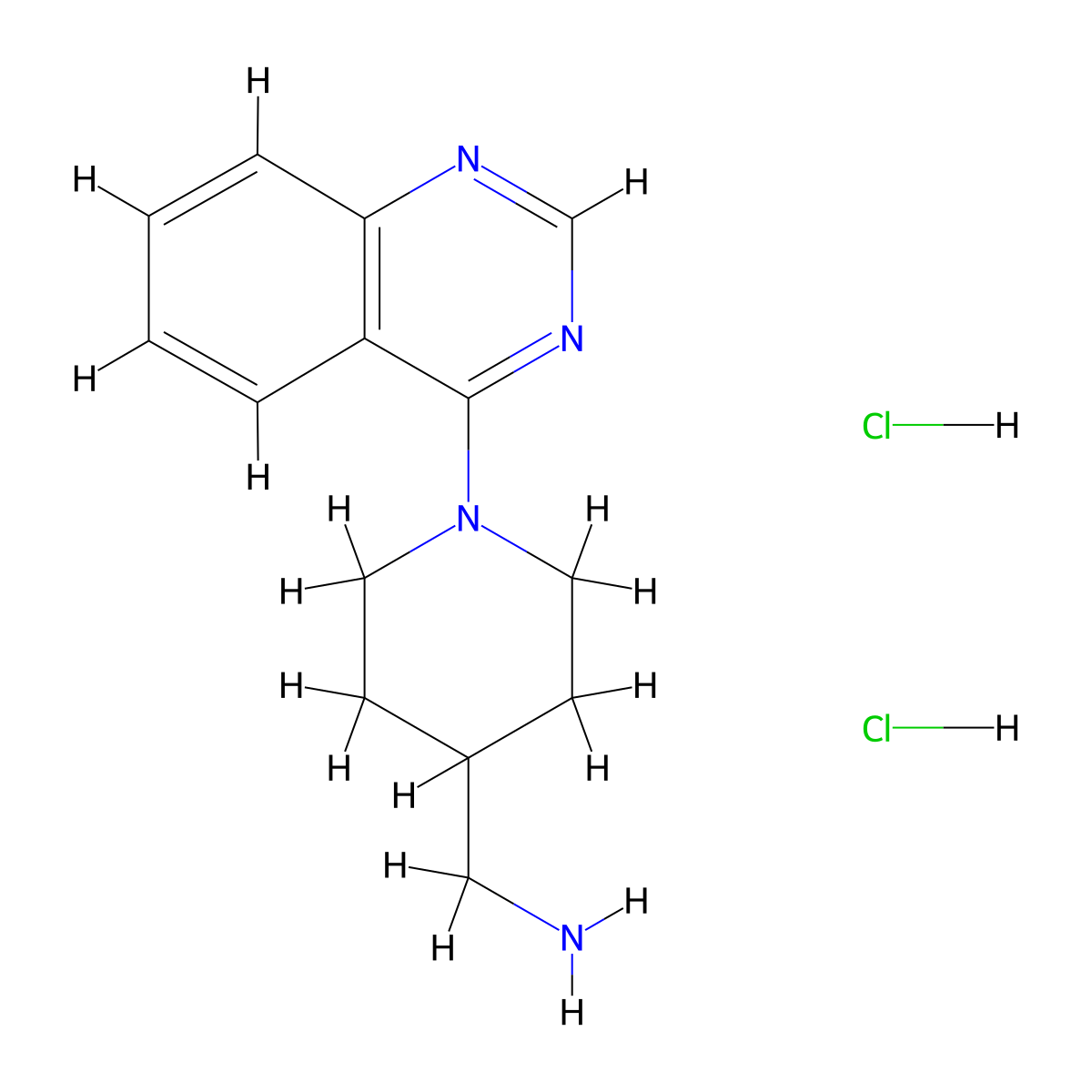 [1-(Quinazolin-4-yl)piperidin-4-yl]methanamine dihydrochloride molecular structure, CAS 1389313-42-1