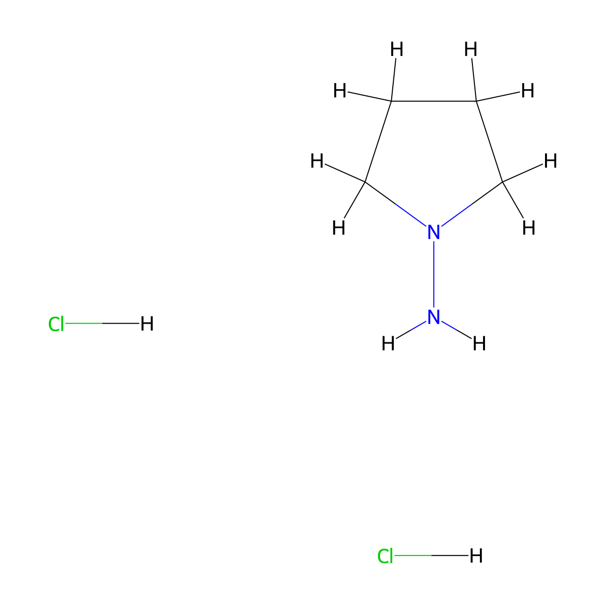 Pyrrolidin-1-amine dihydrochloride molecular structure, CAS 1389313-46-5