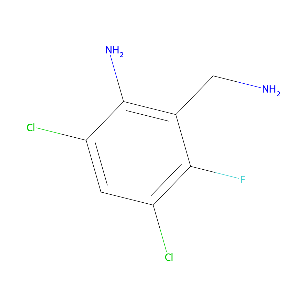 2-Amino-3,5-dichloro-6-fluorobenzylamine molecular structure, CAS 1389313-47-6