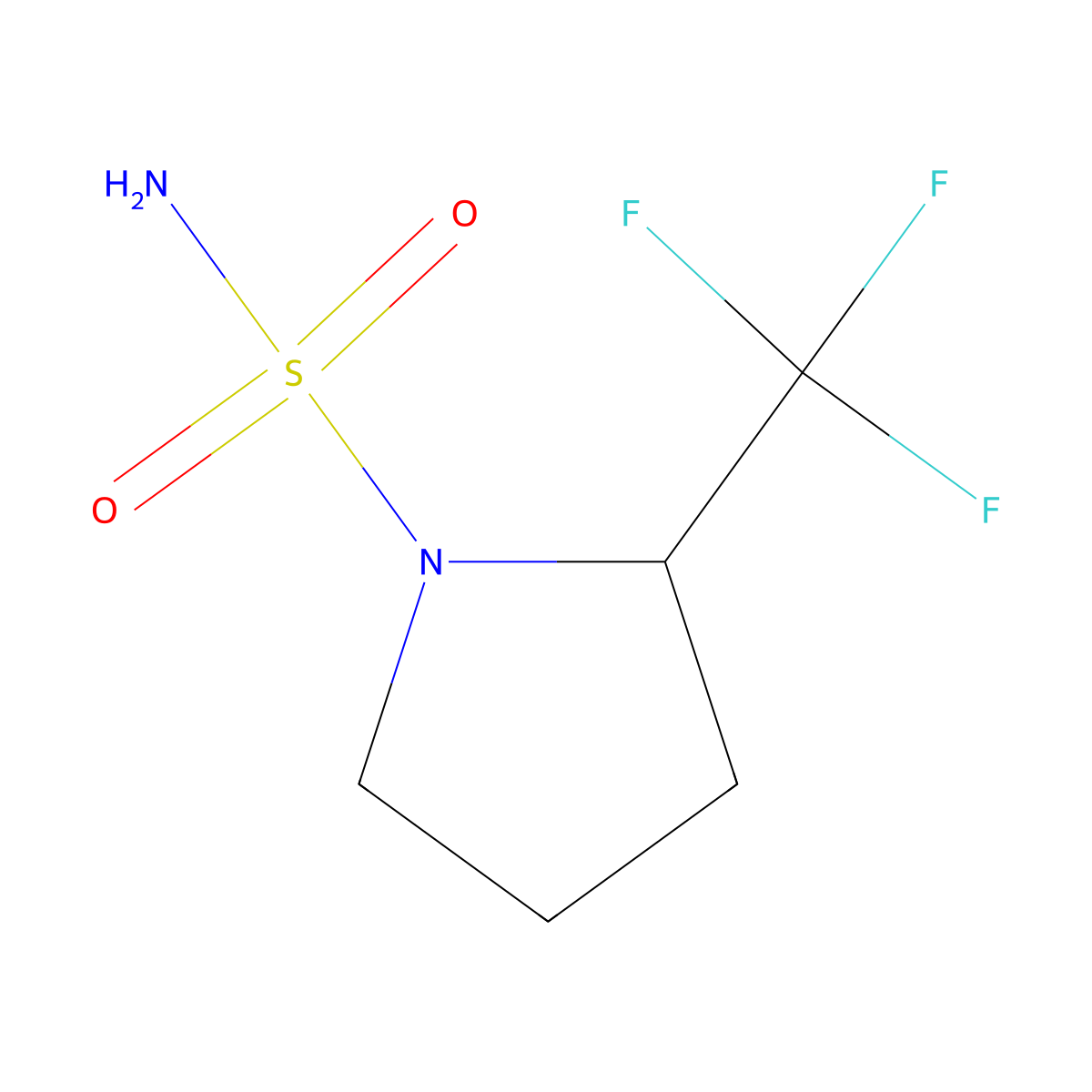 2-Trifluoromethylpyrrolidine-1-sulfonamide molecular structure, CAS 1389313-50-1