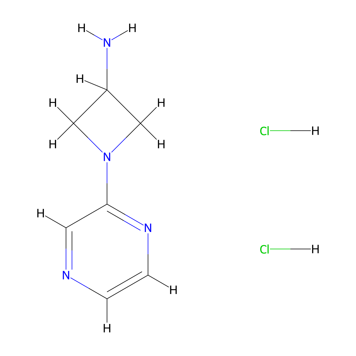 1-(Pyrazin-2-yl)azetidin-3-amine dihydrochloride molecular structure, CAS 1389313-56-7