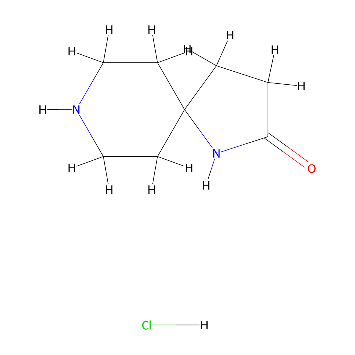 1,8-Diazaspiro[4.5]decan-2-one hydrochloride molecular structure, CAS 1389313-57-8