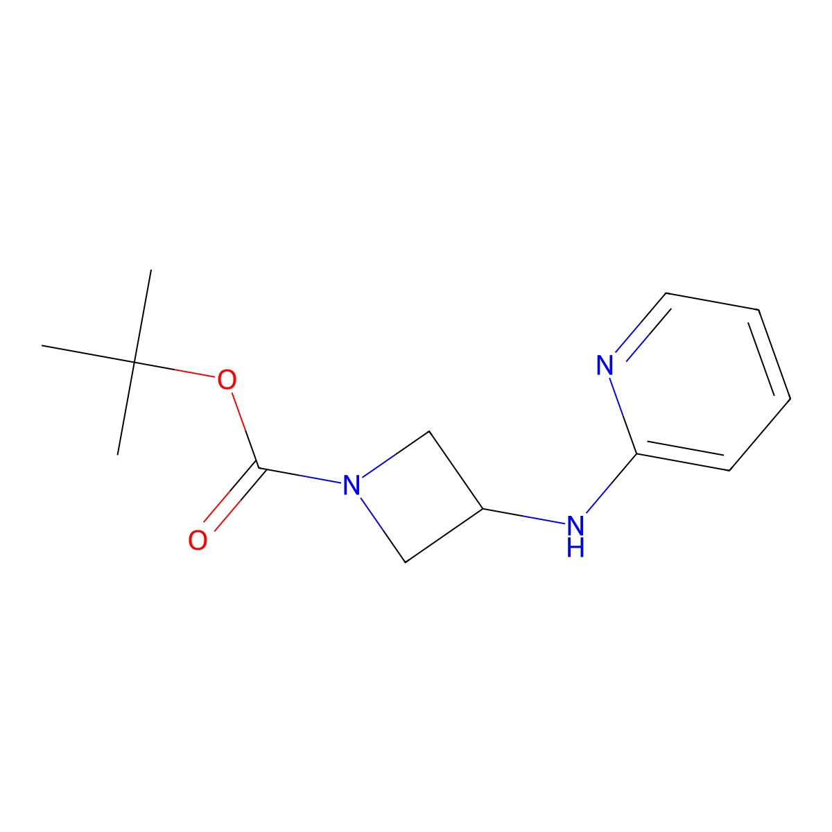 tert-Butyl 3-(pyridin-2-ylamino)azetidine-1-carboxylate molecular structure, CAS 1389315-08-5