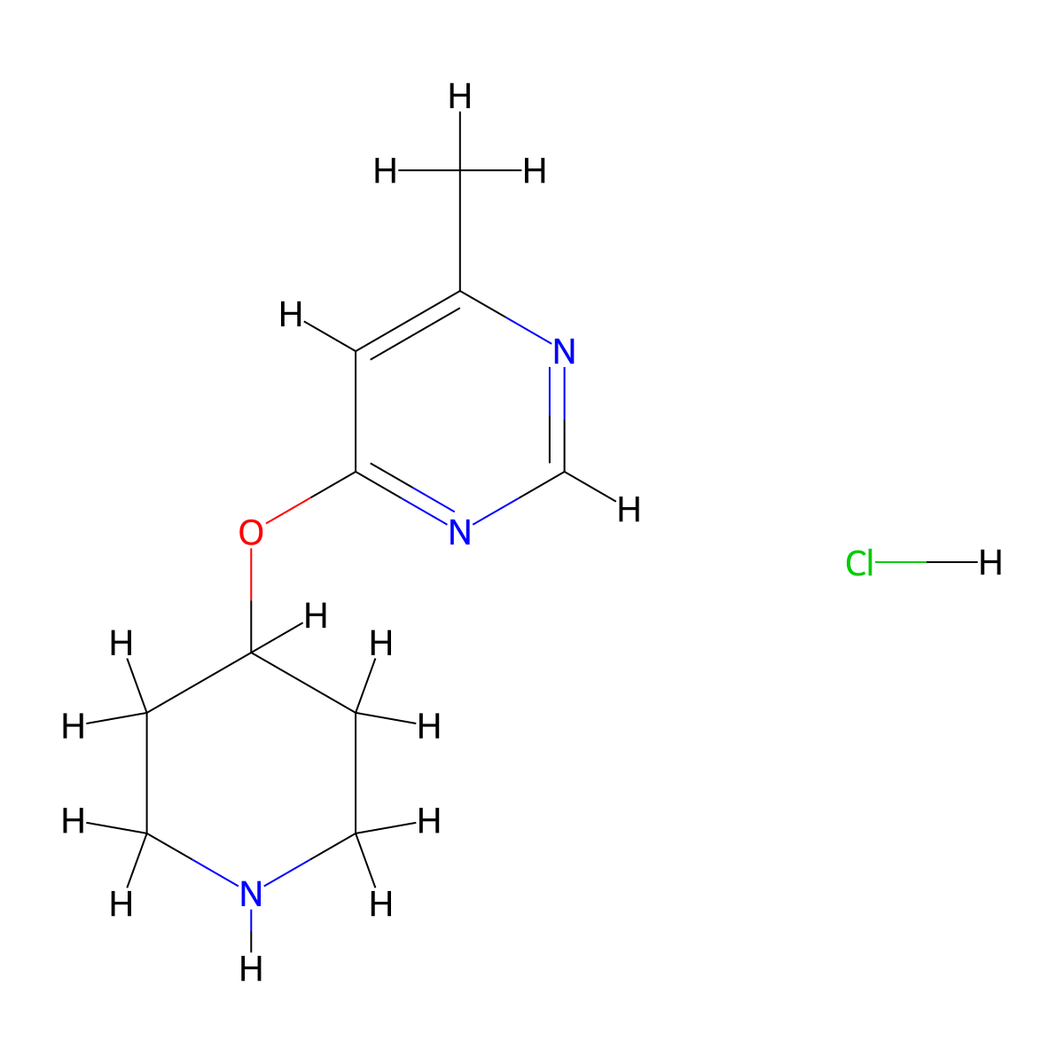 4-Methyl-6-(piperidin-4-yloxy)pyrimidine hydrochloride molecular structure, CAS 1389315-13-2