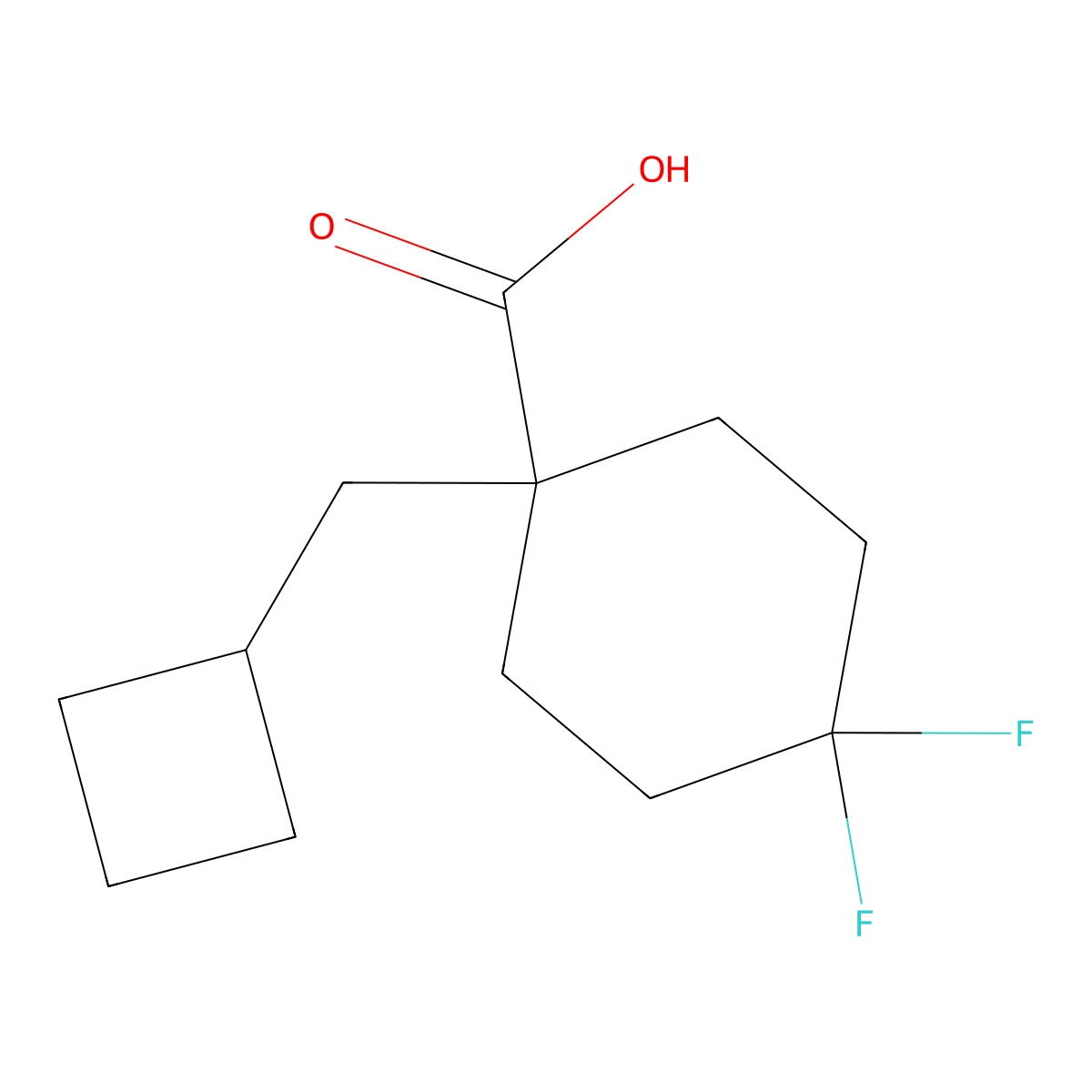 1-(Cyclobutylmethyl)-4,4-difluorocyclohexane-1-carboxylic acid molecular structure, CAS 1389315-19-8