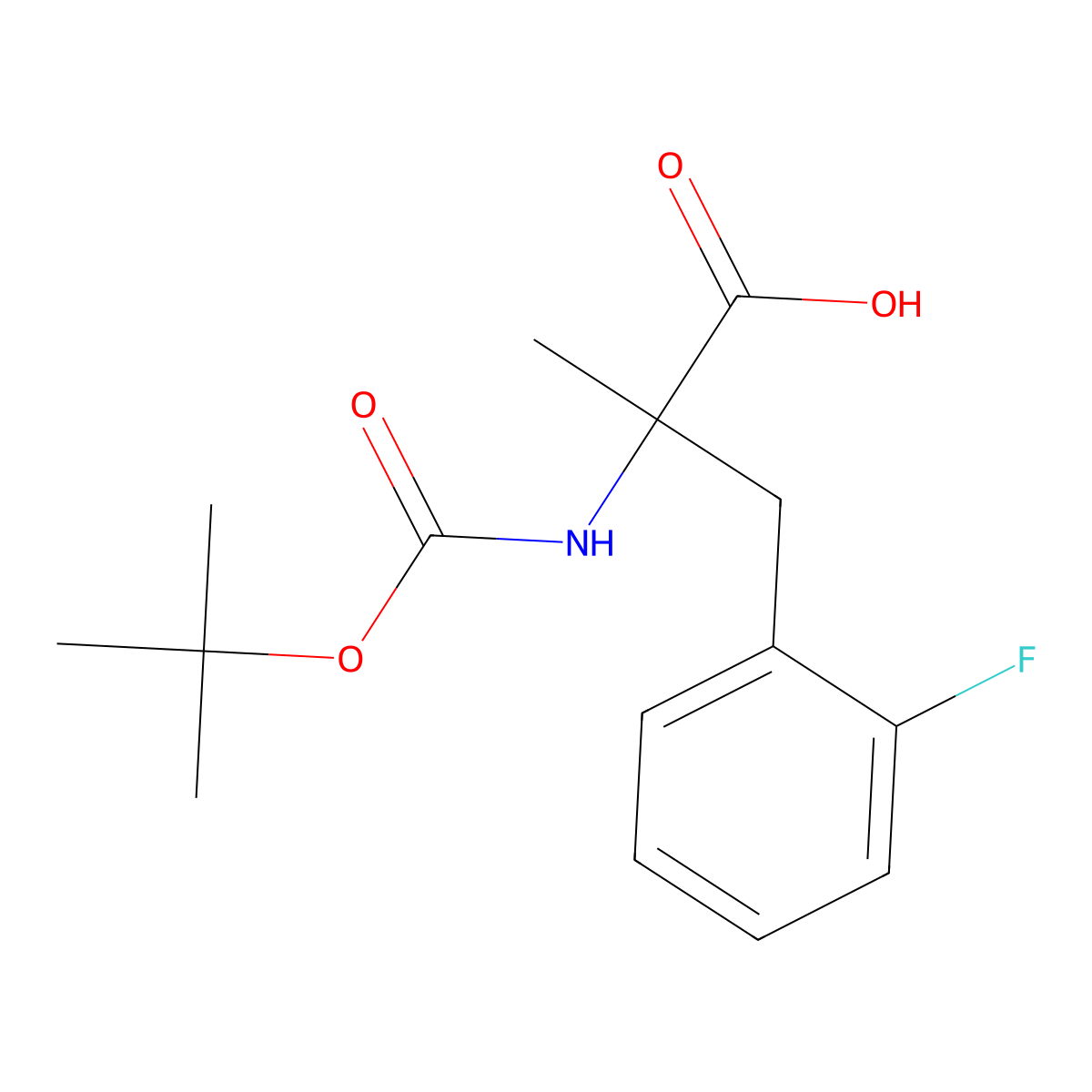 (2R)-2-{[(tert-butoxy)carbonyl]amino}-3-(2-fluorophenyl)-2-methylpropanoic acid molecular structure, CAS 1389316-08-8