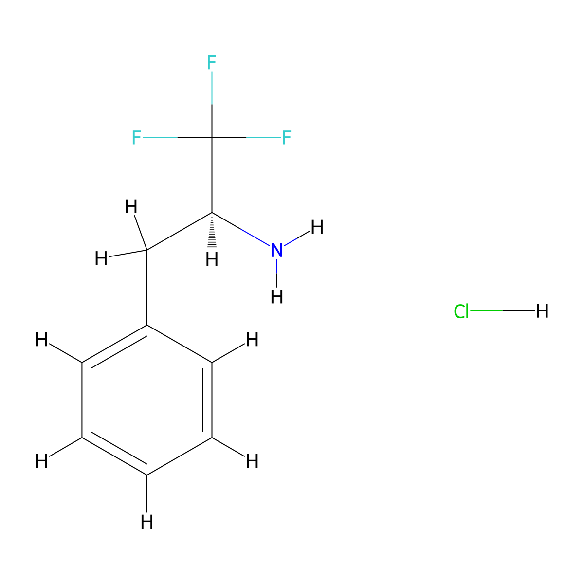 (S)-3,3,3-Trifluoro-1-phenyl-2-propylamine hydrochloride molecular structure, CAS 1389320-25-5