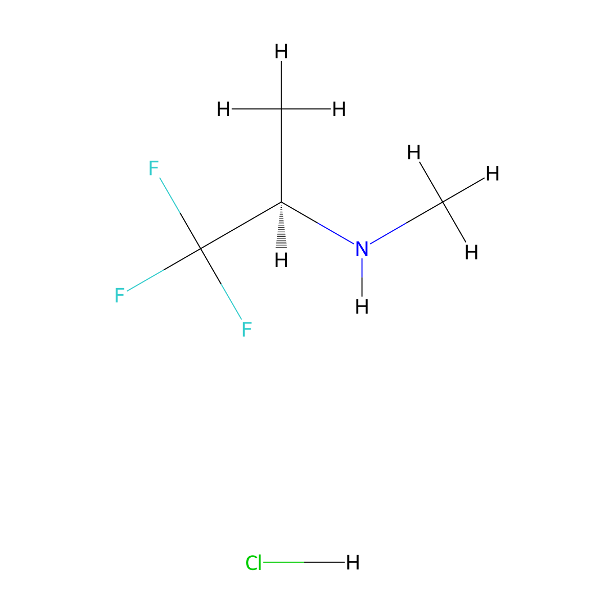 (R)-N-Methyl-1,1,1-trifluoro-2-propylamine hydrochloride molecular structure, CAS 1389320-29-9