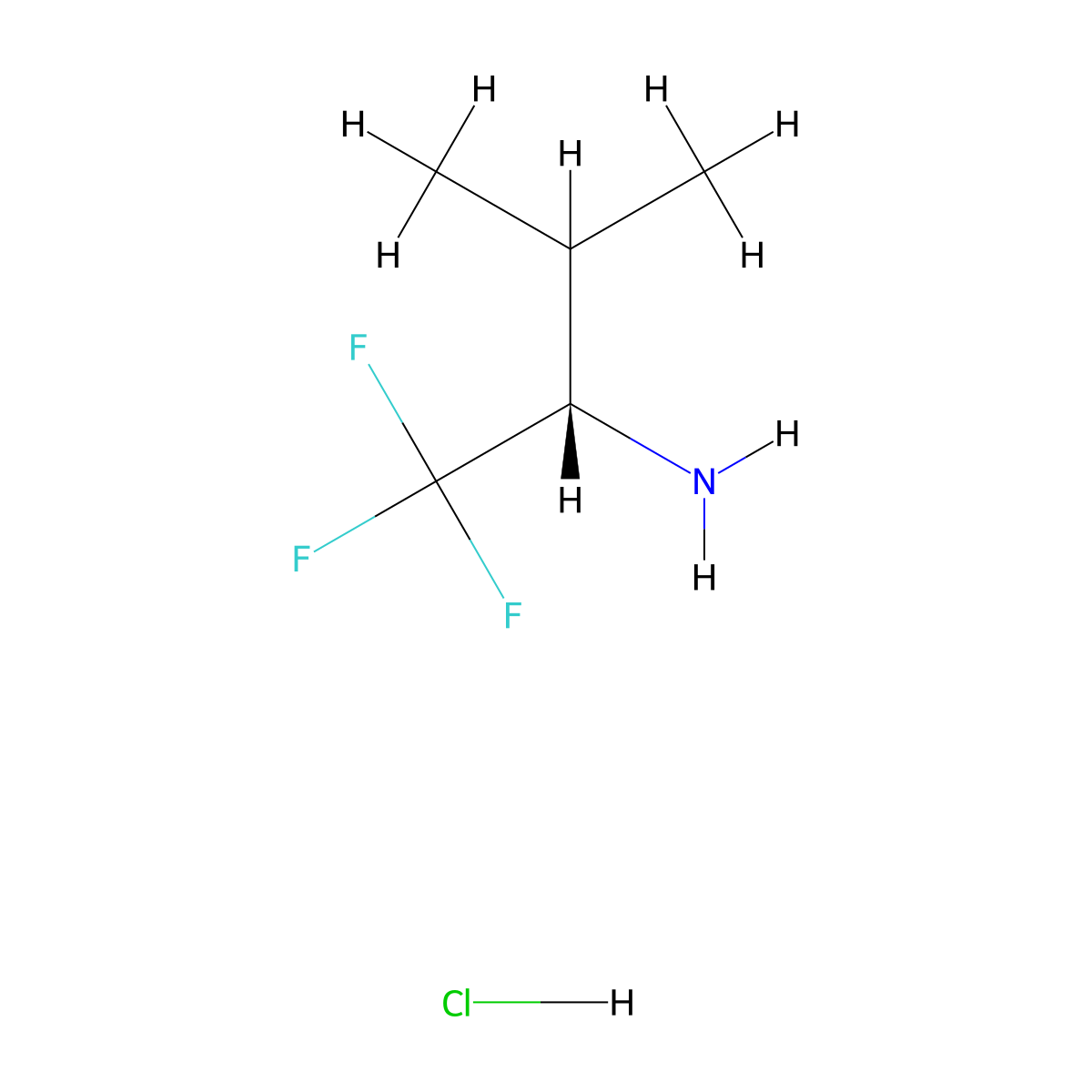 (2S)-1,1,1-trifluoro-3-methylbutan-2-amine hydrochloride molecular structure, CAS 1389320-33-5