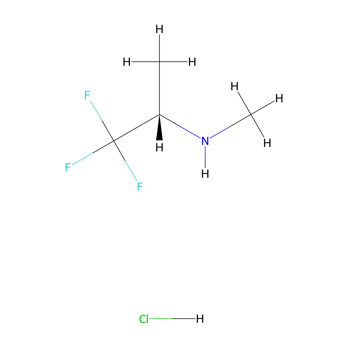 (S)-N-Methyl-1,1,1-trifluoro-2-propylamine hydrochloride molecular structure, CAS 1389320-35-7