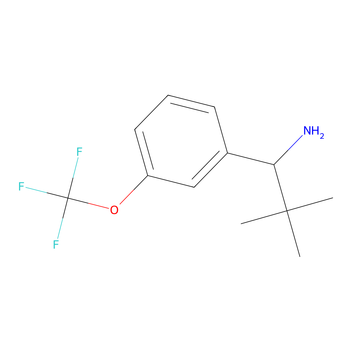 (R)-2,2-Dimethyl-1-(3-(trifluoromethoxy)phenyl)propan-1-amine molecular structure, CAS 1389346-30-8