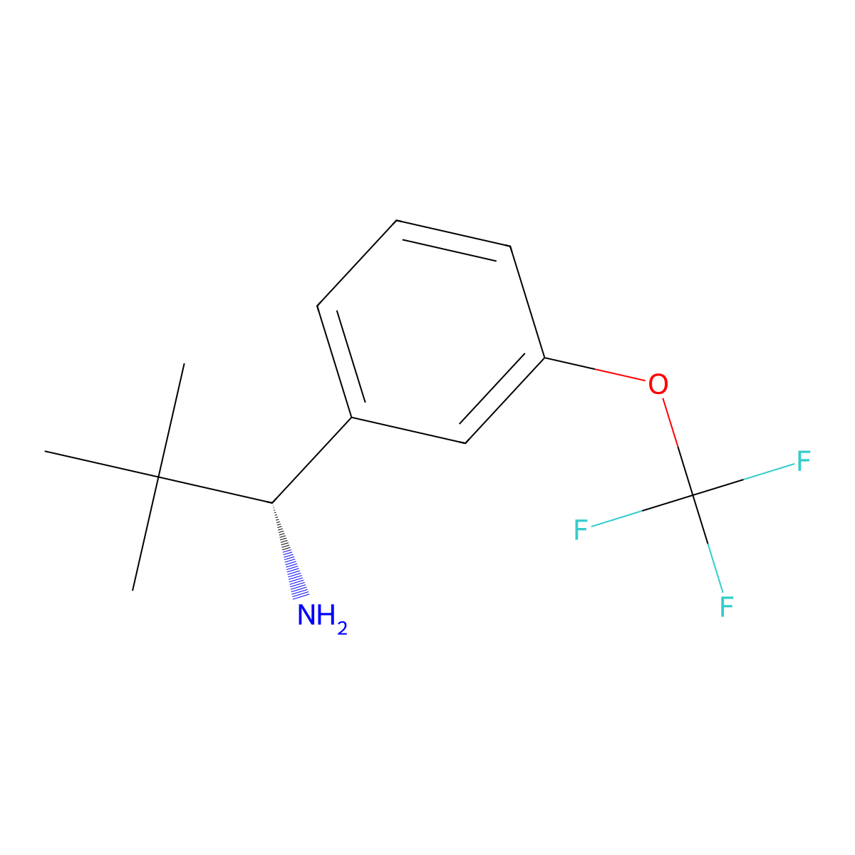 (R)-2,2-Dimethyl-1-(3-(trifluoromethoxy)phenyl)propan-1-amine molecular structure, CAS 1389346-30-8