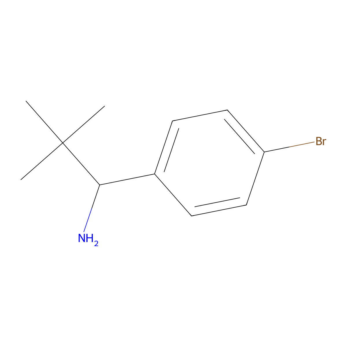(S)-1-(4-bromophenyl)-2,2-dimethylpropan-1-amine molecular structure, CAS 1389349-25-0