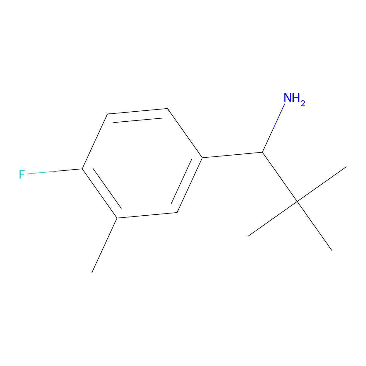 (S)-1-(4-Fluoro-3-methylphenyl)-2,2-dimethylpropan-1-amine molecular structure, CAS 1389350-90-6