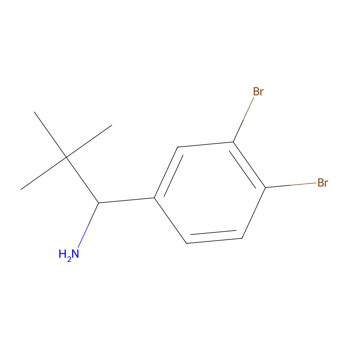 (R)-1-(3,4-Dibromophenyl)-2,2-dimethylpropan-1-amine molecular structure, CAS 1389352-96-8