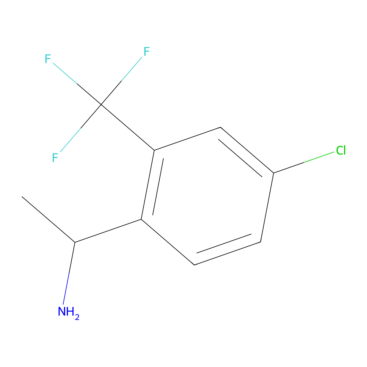 (1R)-1-[4-chloro-2-(trifluoromethyl)phenyl]ethanamine molecular structure, CAS 1389354-24-8