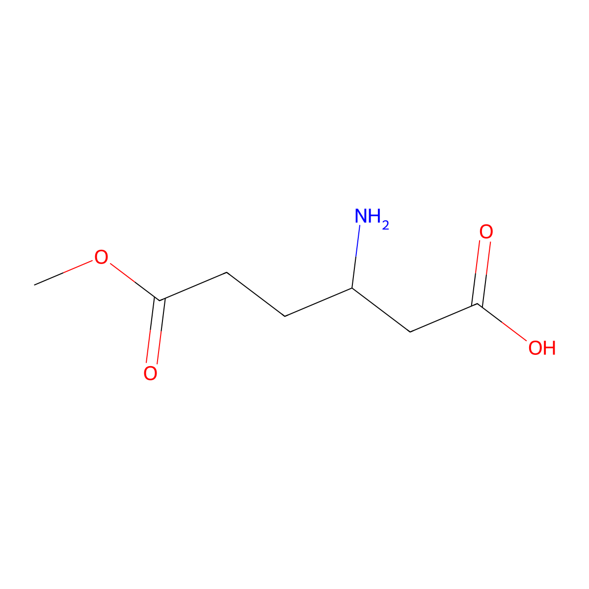 (3R)-3-amino-6-methoxy-6-oxohexanoic acid molecular structure, CAS 1389355-25-2