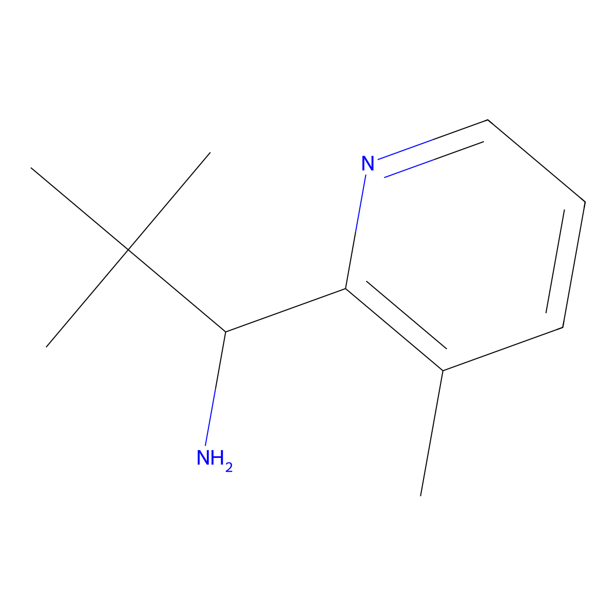 (1S)-2,2-Dimethyl-1-(3-methyl(2-pyridyl))propylamine molecular structure, CAS 1389365-13-2