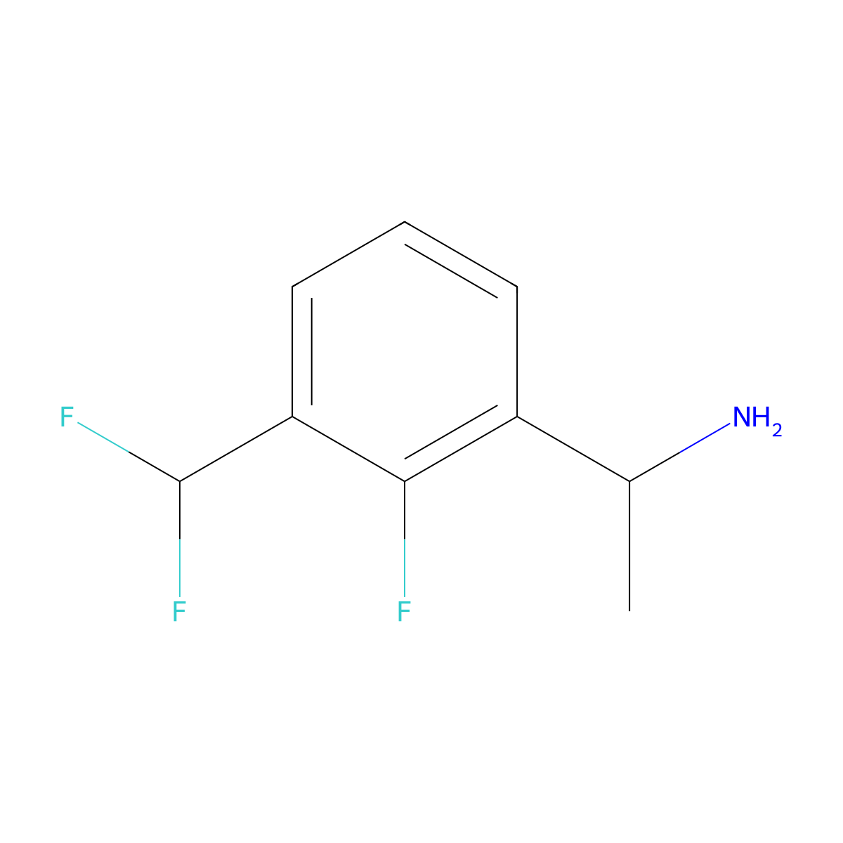 (S)-1-(3-(Difluoromethyl)-2-fluorophenyl)ethan-1-amine molecular structure, CAS 1389366-49-7