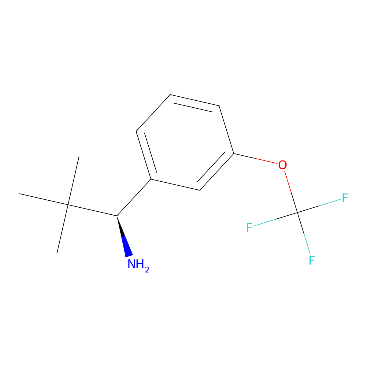 (S)-2,2-Dimethyl-1-(3-(trifluoromethoxy)phenyl)propan-1-amine molecular structure, CAS 1389368-02-8