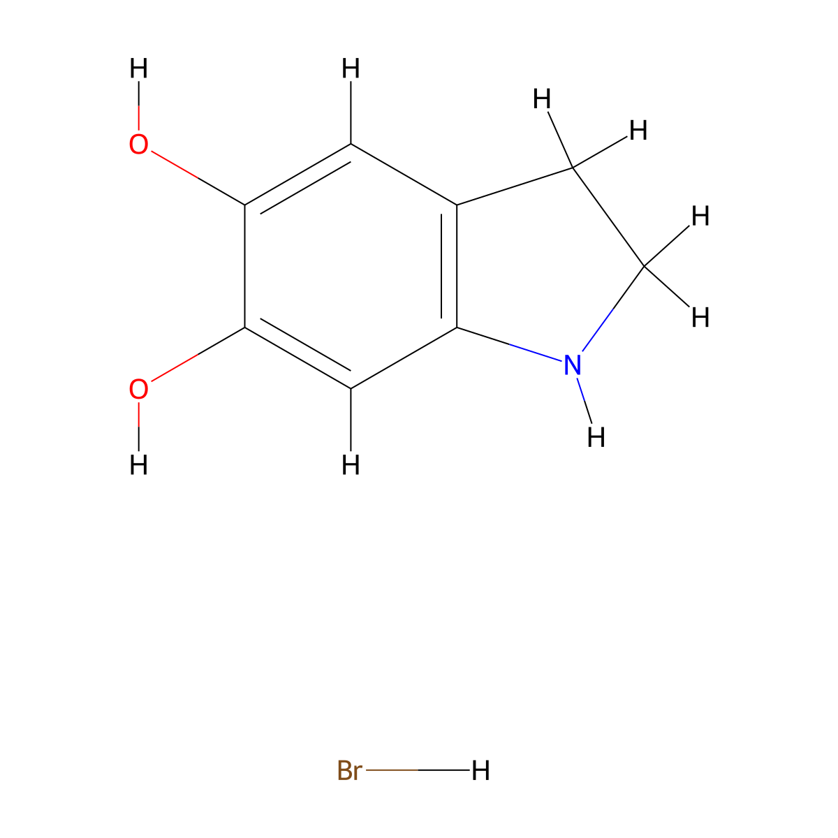 5,6-Dihydroxyindoline hydrobromide molecular structure, CAS 138937-28-7