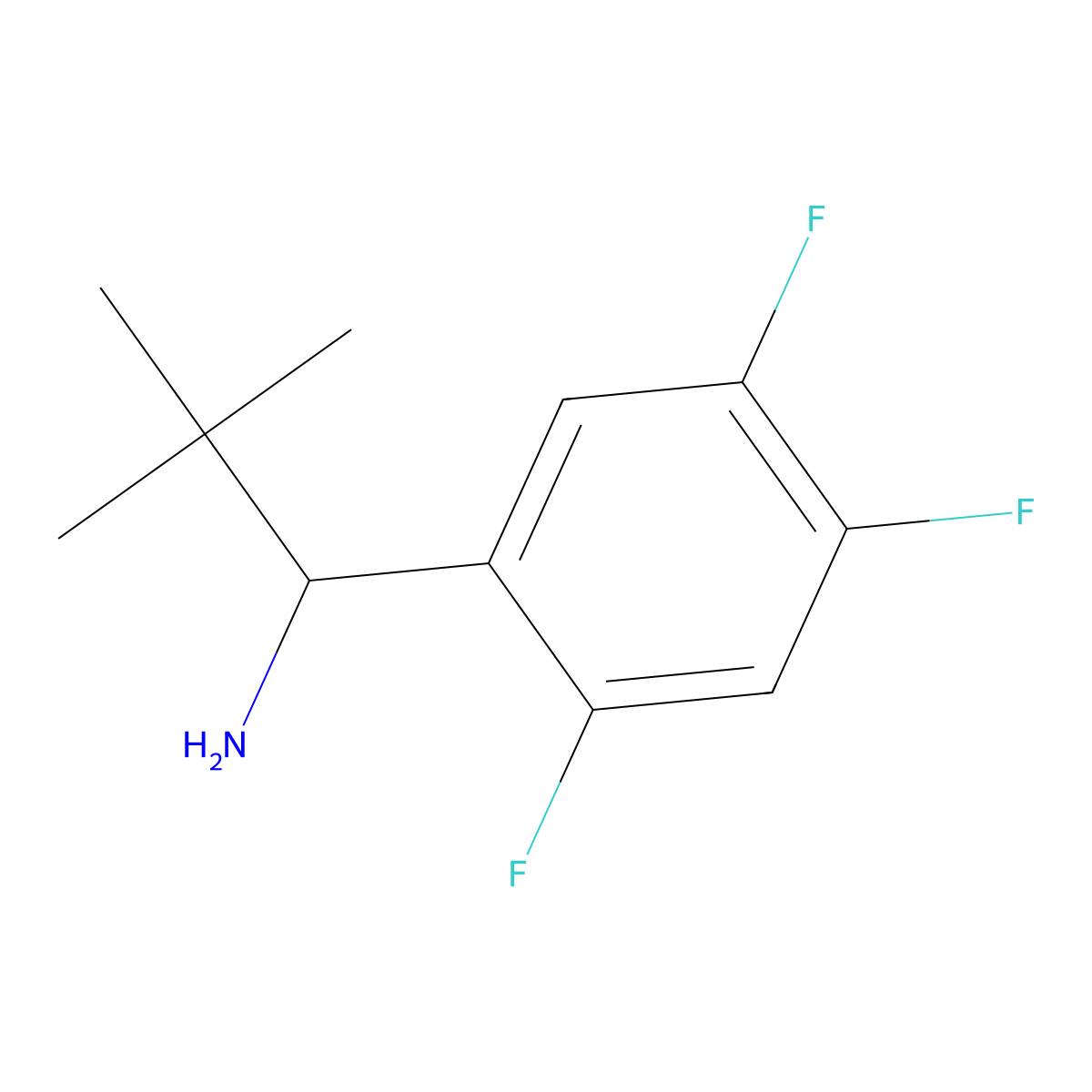 (S)-2,2-Dimethyl-1-(2,4,5-trifluorophenyl)propan-1-amine molecular structure, CAS 1389372-10-4