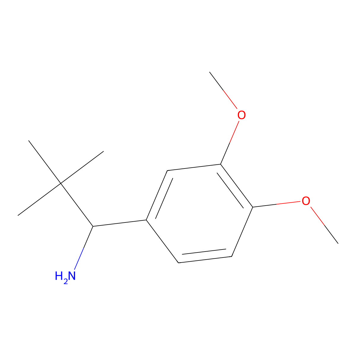 (S)-1-(3,4-Dimethoxyphenyl)-2,2-dimethylpropan-1-amine molecular structure, CAS 1389375-52-3