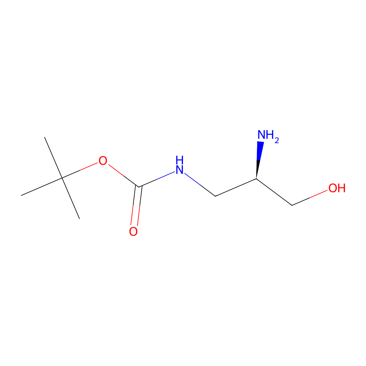 (R)-tert-Butyl 2-amino-3-hydroxypropylcarbamate molecular structure, CAS 1389385-19-6