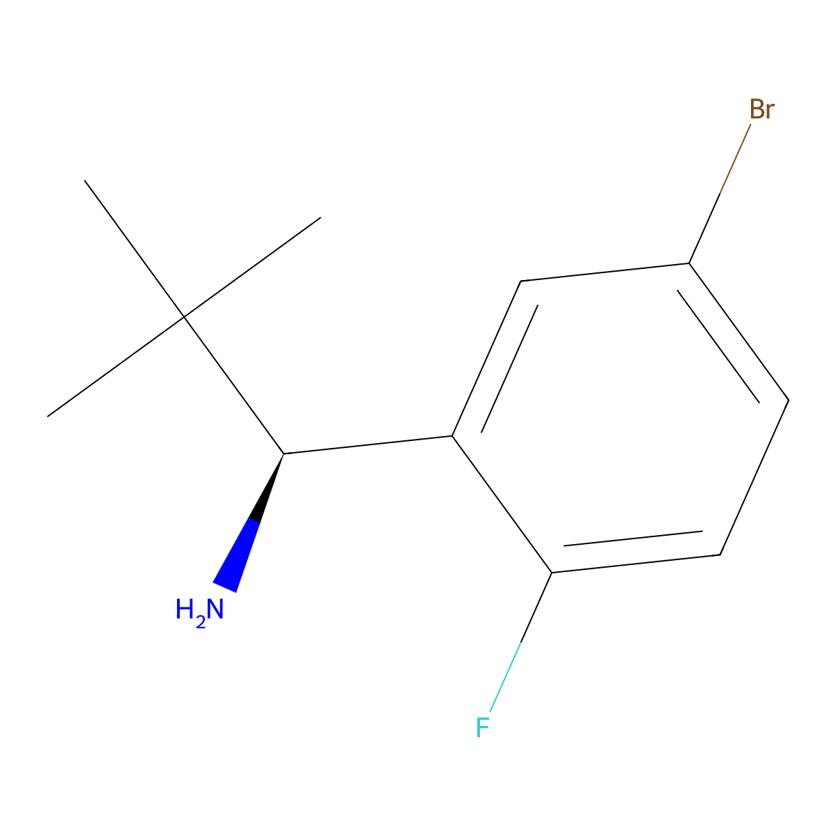 (S)-1-(5-Bromo-2-fluorophenyl)-2,2-dimethylpropan-1-amine molecular structure, CAS 1389389-09-6
